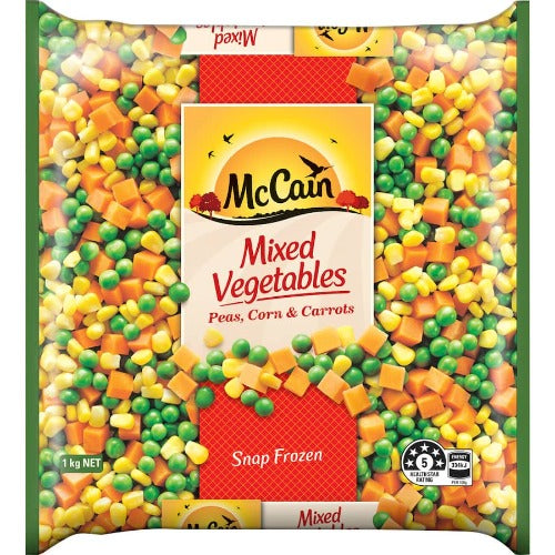 McCains Mixed Vegetables Peas, Corn & Carrots 1kg