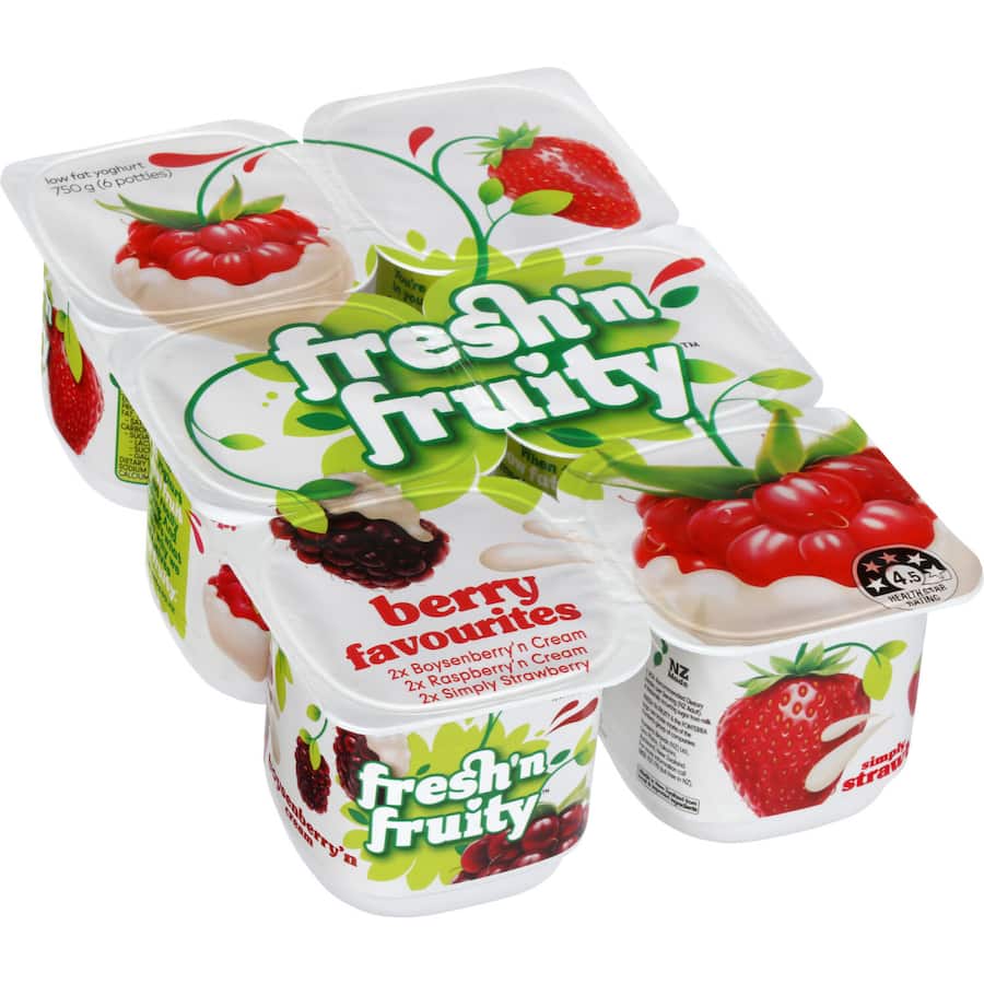 Fresh N Fruity Berry Favourites Yoghurts 6pk 750g