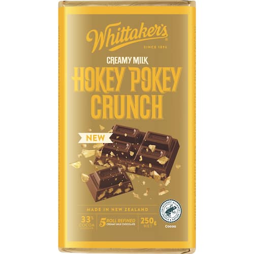 Whittakers Hokey Pokey Crunch Creamy Milk Chocolate Block  250g