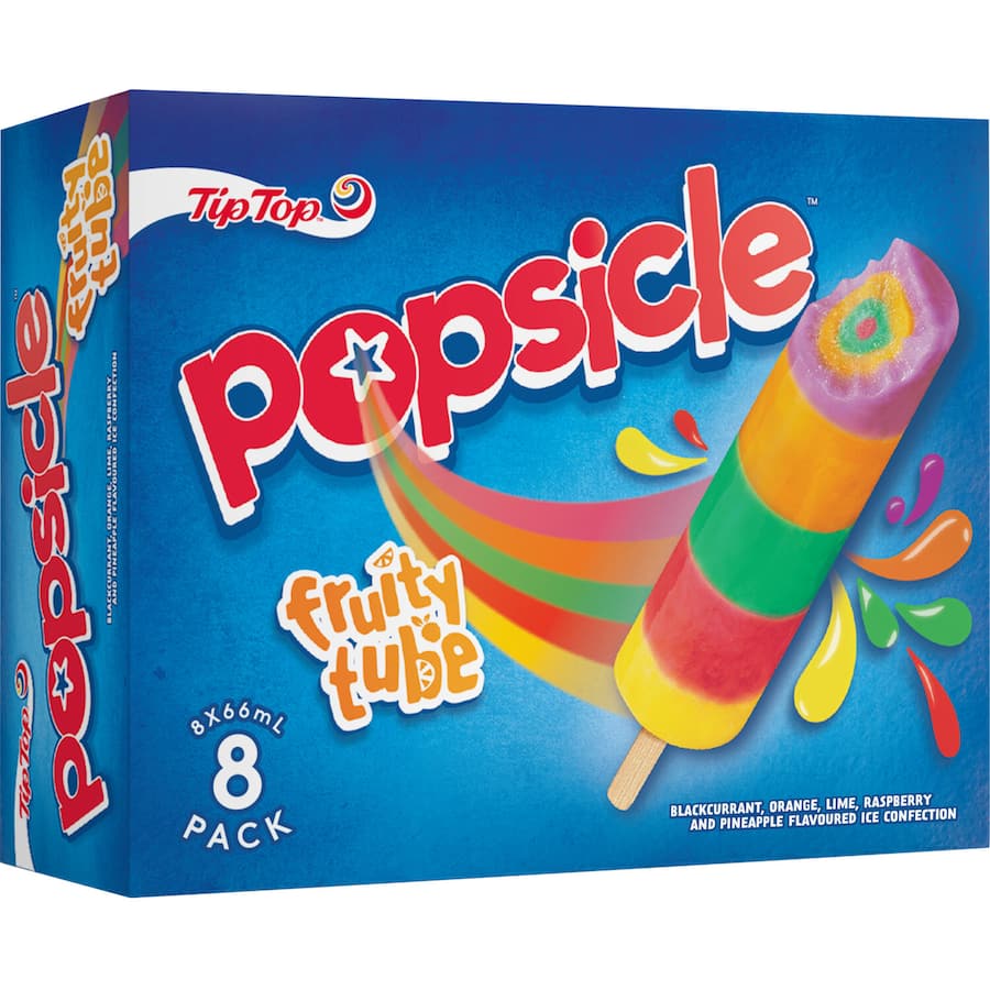 Tip Top Popsicle Fruity Tube Ice Block 66ml