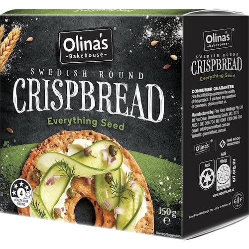 Olinas Bakehouse  Swedish Round Everything Seed Crispbread 150g DISCONTINUED