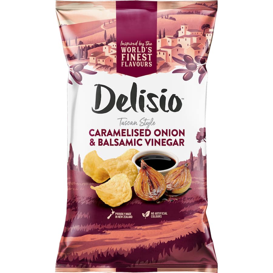 Delisio Caramelised Onion & Balsamic Vinegar Potato Chips 140g