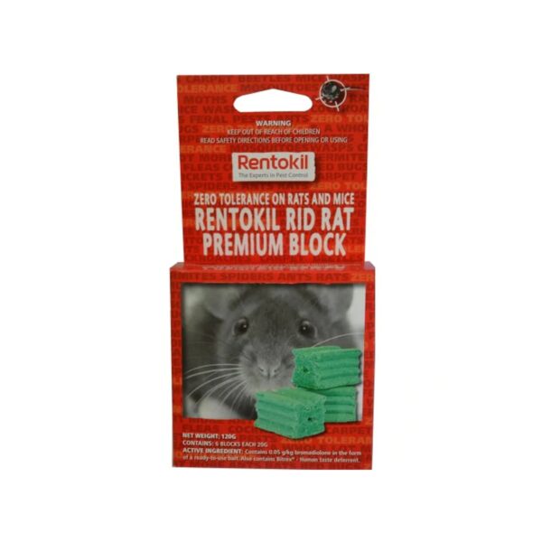 Rentokil Rid Rat Premium Waxed Block Baits 6pk 120g