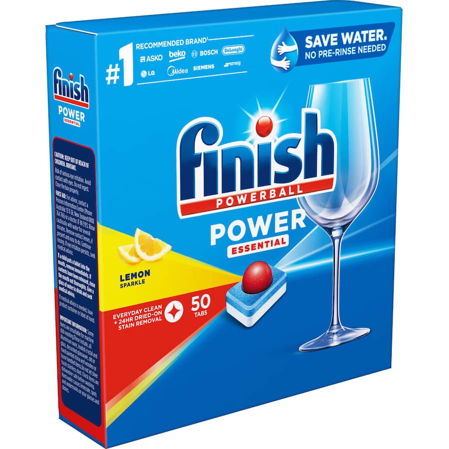 Finish Power Essentials Lemon Dishwasher Tablets 50pk