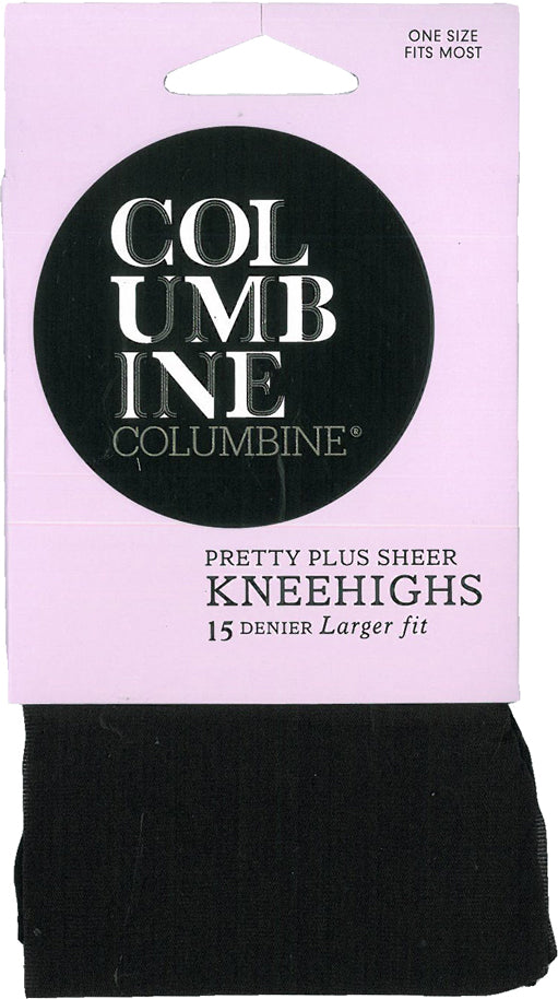 Columbine Plus Sheer Knee High 15 Denier Black