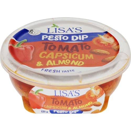 Lisas Toppings Dip With Tomato Pesto Gluten Free 200g