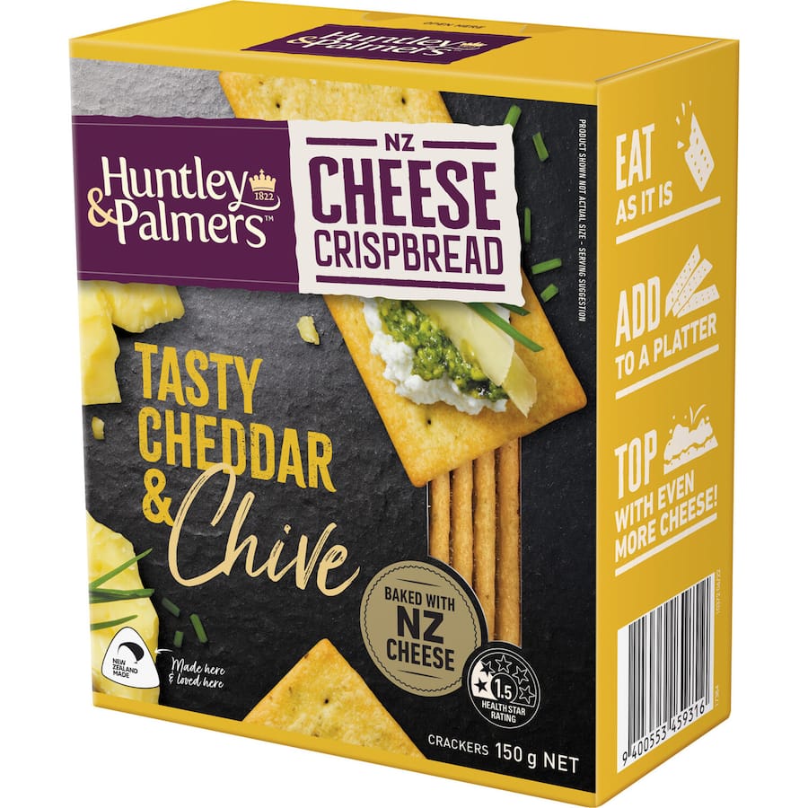 Huntley & Palmers Tasty Cheddar & Chives Cheese Crispbread 150g