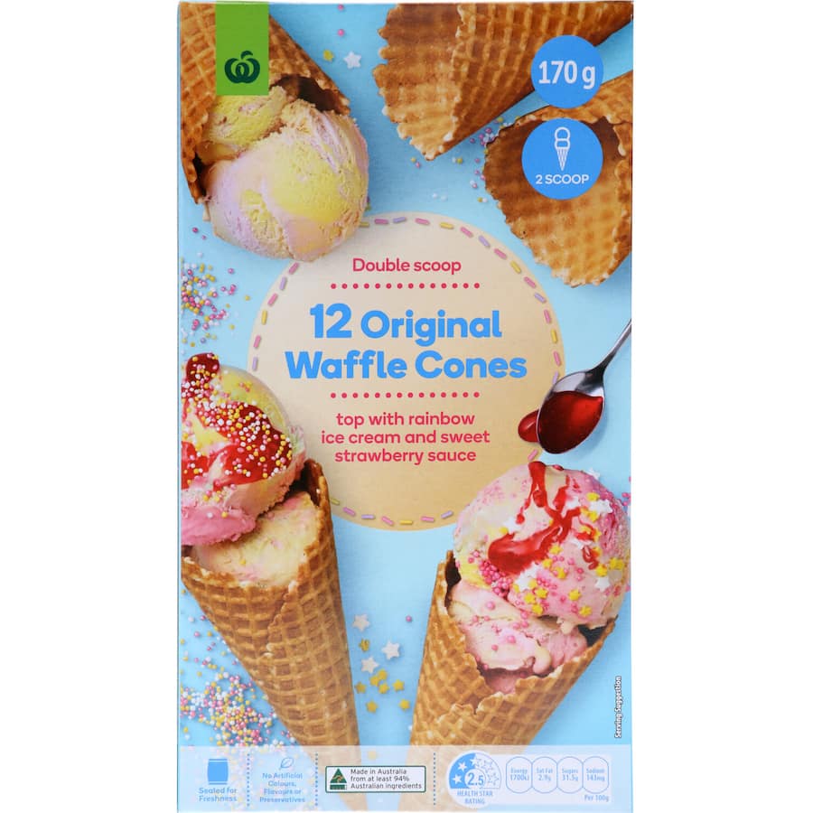 WW Original 2 Scoop Waffle Cones 12pk