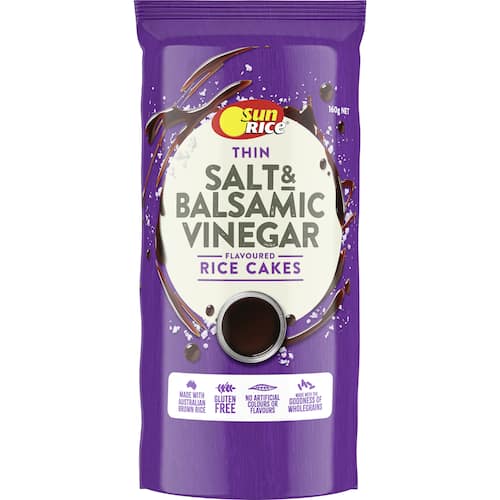 Sunrice Salt & Balsamic Vinegar Rice Cakes 160g