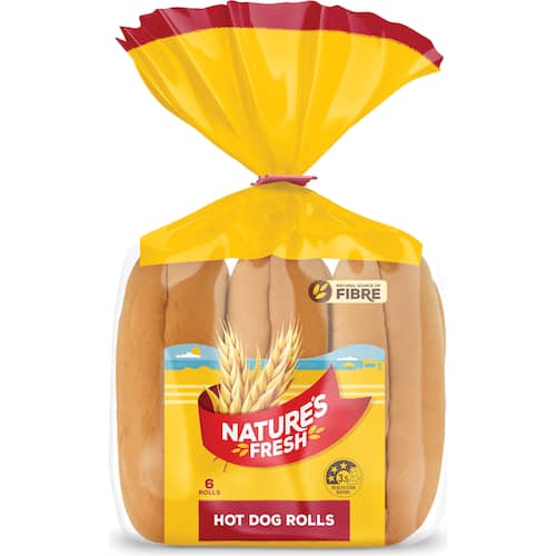 Natures Fresh Hot Dog Roll 420G 6 pk