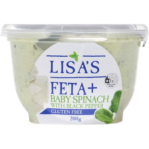 Lisa's  Dips Feta Baby Spinach 200g
