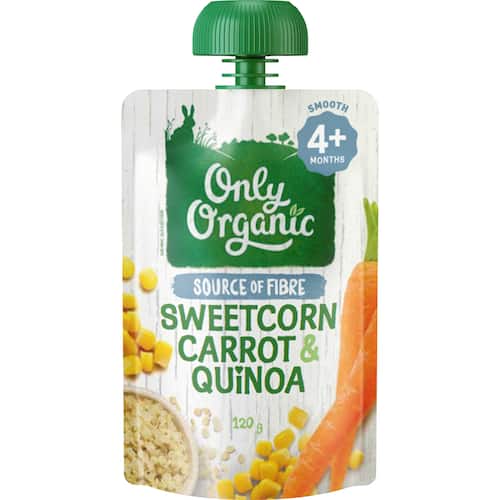 Only Organic Baby Food Carrot, Sweetcorn & Quinoa 120g