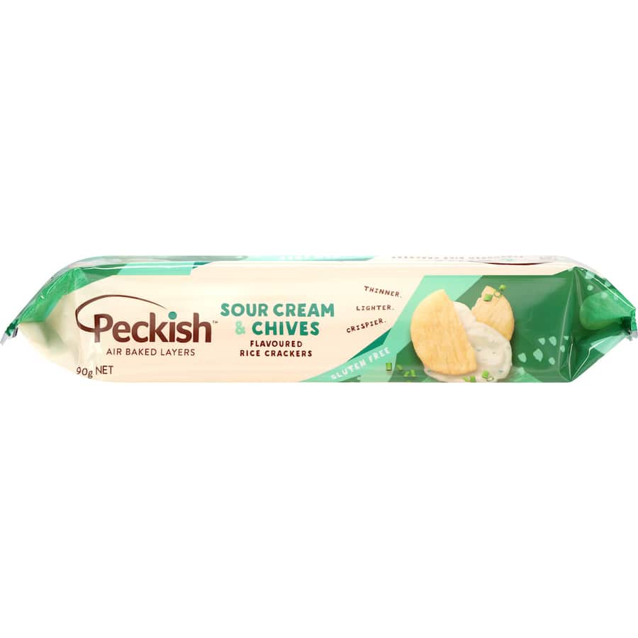 Peckish Sour Cream & Chives Rice Crackers 90g
