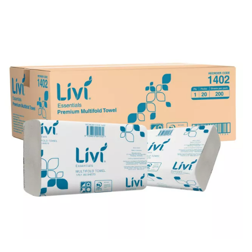 Livi Essentials Premium Multifold Paper Towels 1 ply Carton 20 pack