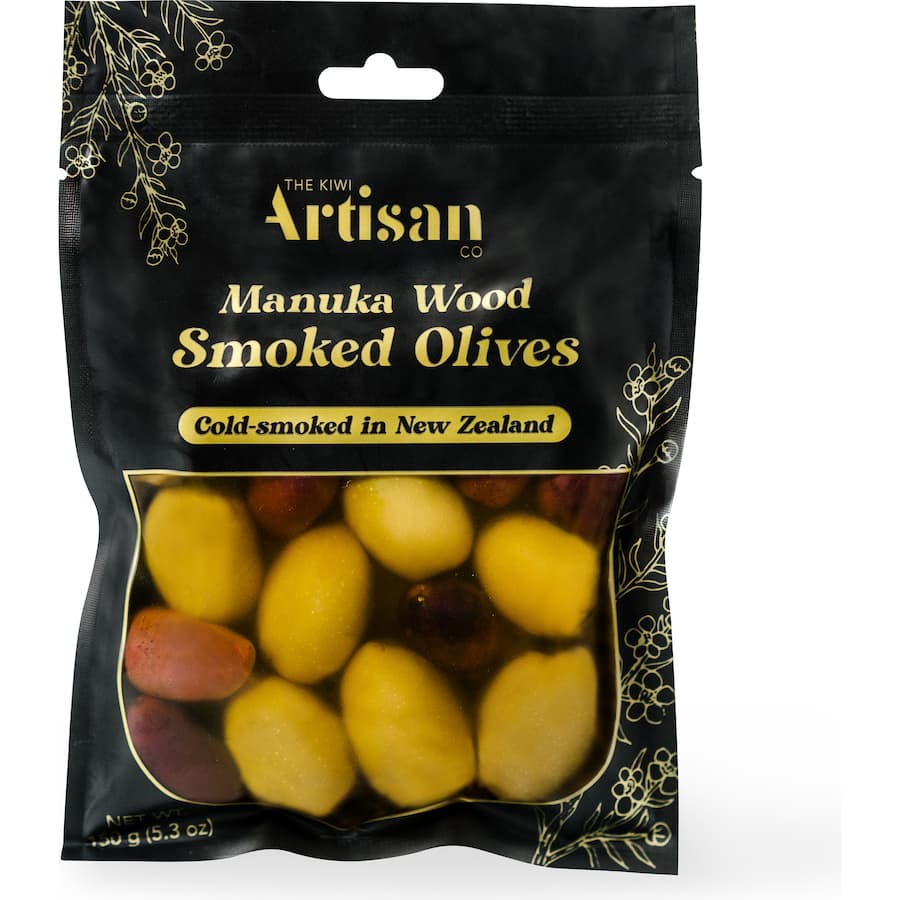Kiwi Artisan Manuka Wood Smoked Olives 150g