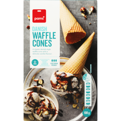 Pams Danish Waffle Cones 8pk