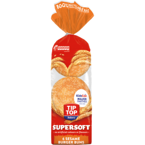 Supersoft Sesame Burger Buns 6Pk