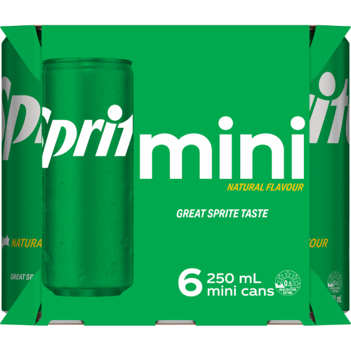 Sprite Lemon Lime Soft Drink Mini Cans 6pk x 250ml