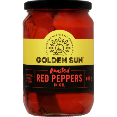 Golden Sun Roasted Red Peppers In Oil 680g