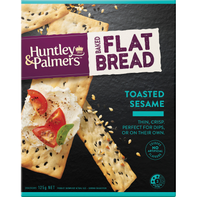 Huntley & Palmers Toasted Sesame Flat Bread Crackers 125g
