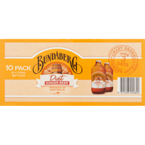 Bundaberg  Diet Ginger Beer 10pk x 375ml