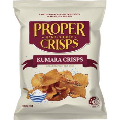 Proper Crisps Kumara Lightly Salted Chips 100g