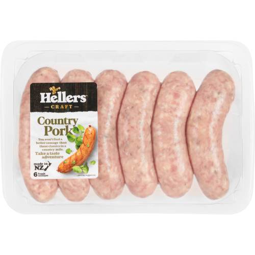 Hellers TP  Breakfast Country Pork Sausages 10pk