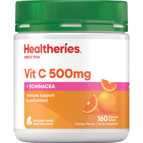 Healtheries Vit C 500mg Plus Echinacea Chewable Tablets 200pk