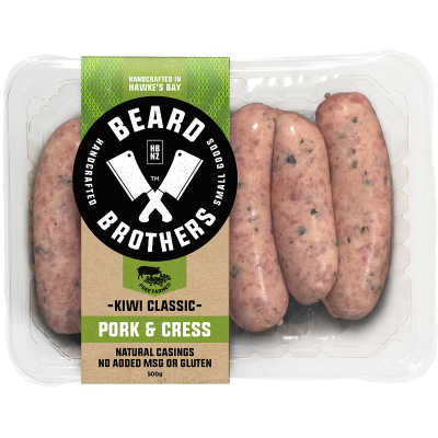 Beard Brothers Pork & Watercress Sausages 6pk