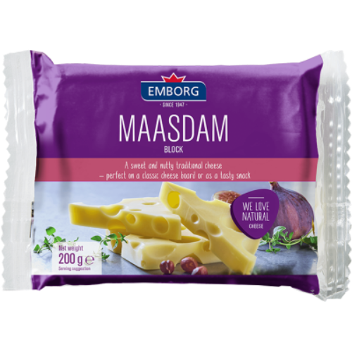 Emborg Maasdam Cheese Block 200g