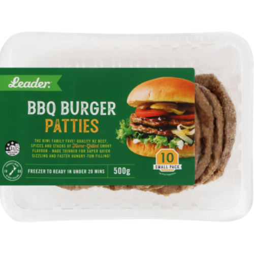 Leader BBQ Burger Patties 83g 10pk