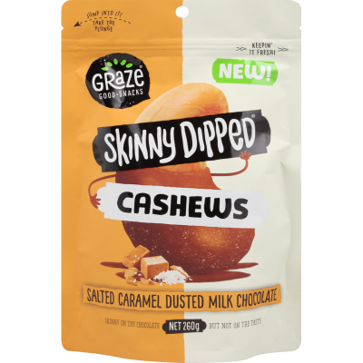 Graze Skinny Dipped Cashews Salted caramel 260g