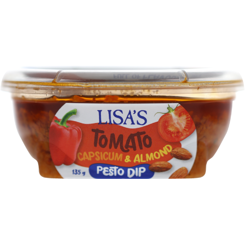 Lisa's Pesto Dip Tomato Capsicum & Almond 135g DISCONTINUED