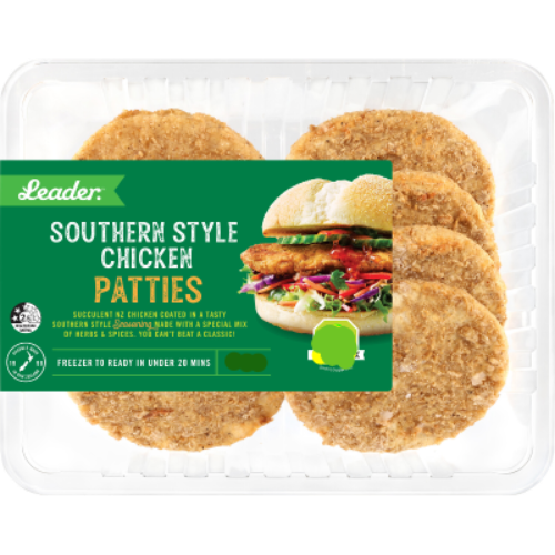 Leader Southern Style Chicken pattie 85g 36pk