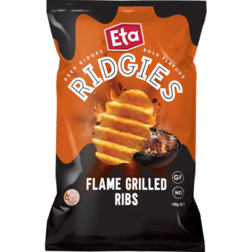 Eta Ridgies Flame Grilled Ribs Potato Chips 140g