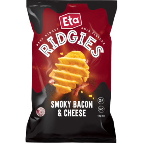 Eta Ridgies Smoky Bacon & Cheese Potato Chips 140g