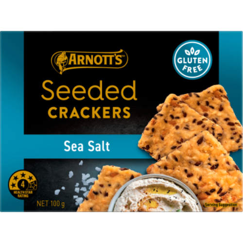 Arnotts Gold Label Sea Salt Seeded Crackers 100g