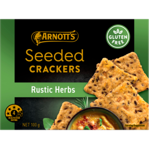 Arnotts Gold Label Rustic Herbs Seeded Crackers 100g