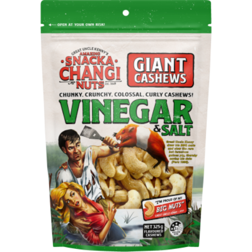 Snackachangi Nuts Vinegar & Salt Flavoured Giant Cashews 325g