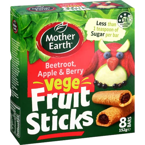 Mother Earth Vege Fruit Sticks Beetroot Berry 152g