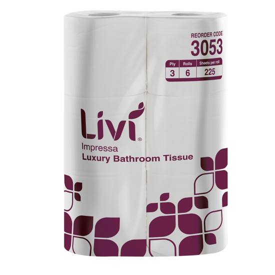 Livi Impressa Luxury Bathroom Tissue 3ply 225 Sheets 8x6pk