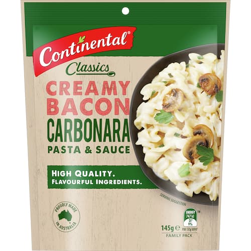 Continental Classics Creamy Bacon Carbonara Pasta & Sauce 145g