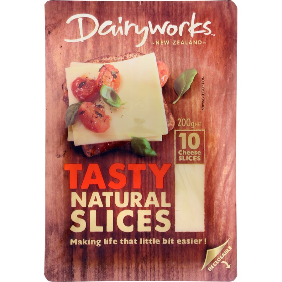 Dairyworks Tasty Cheddar Slices 200g