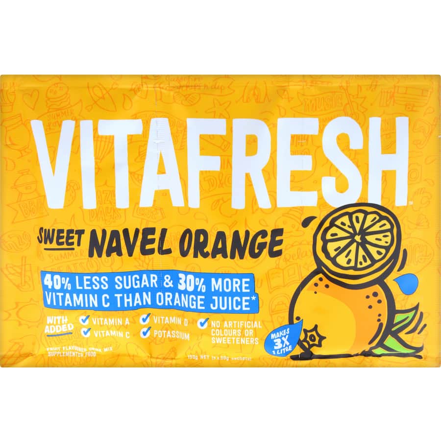 Vitafresh  Sweet Navel Orange Flavoured Drink Mix 3pk 150g