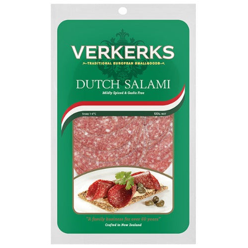 Verkerks Salami Sliced Dutch 100g