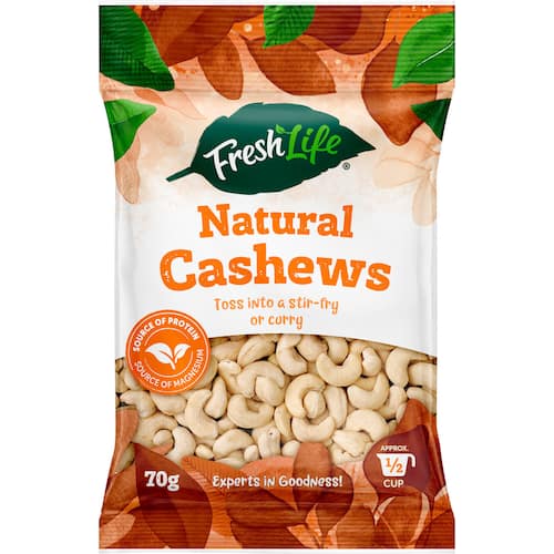 Fresh Life Natural Cashews 70g
