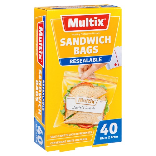 Multix Quick Zip Resealable 40 Sandwich Bags