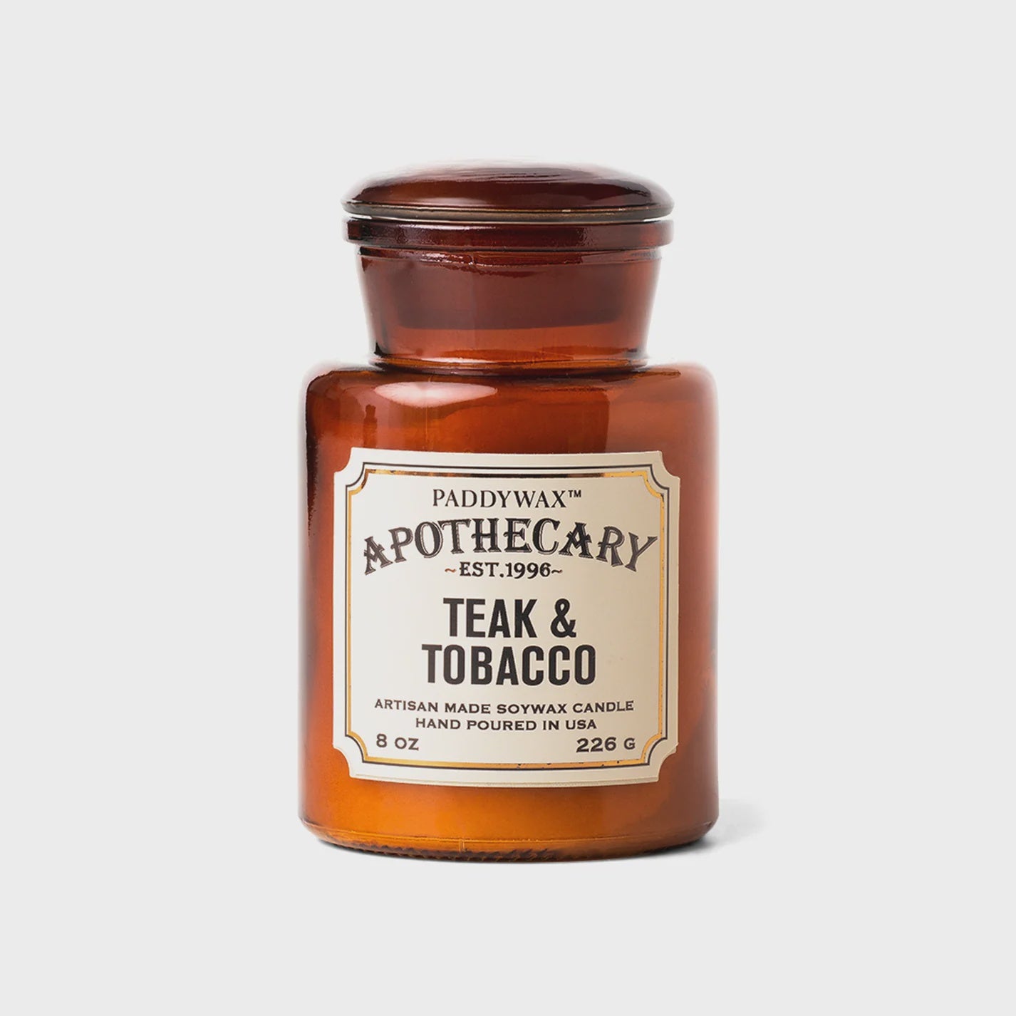 Paddywax Apothecary Glass Candle Teak & Tabacco 226g