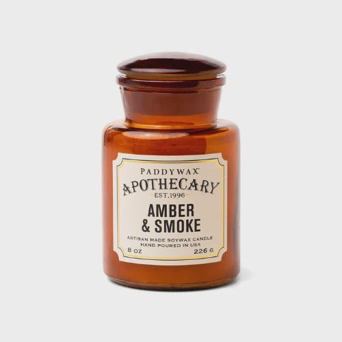 Paddywax Apothecary Glass Candle Amber & Smoke 226g