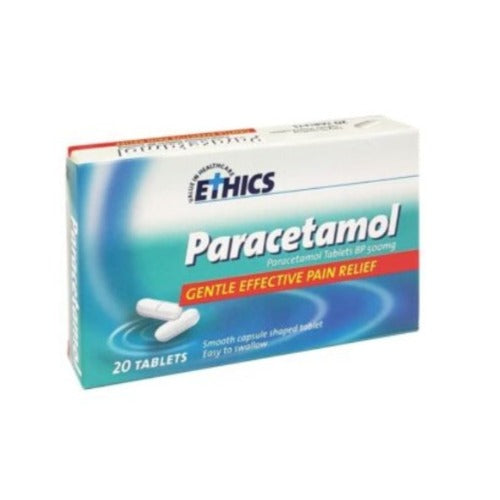 Ethics Paracetamol Capsules Oblong 500mg Box 20